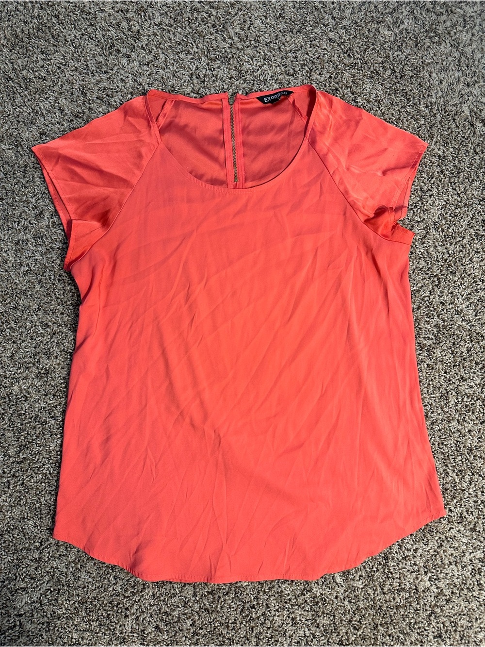 Express Coral Cap Sleeve Blouse